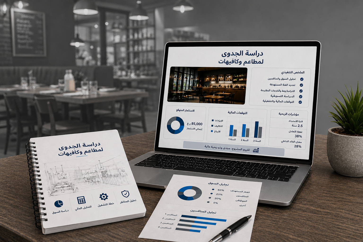 دراسة الجدوى لمطاعم وكافيهات