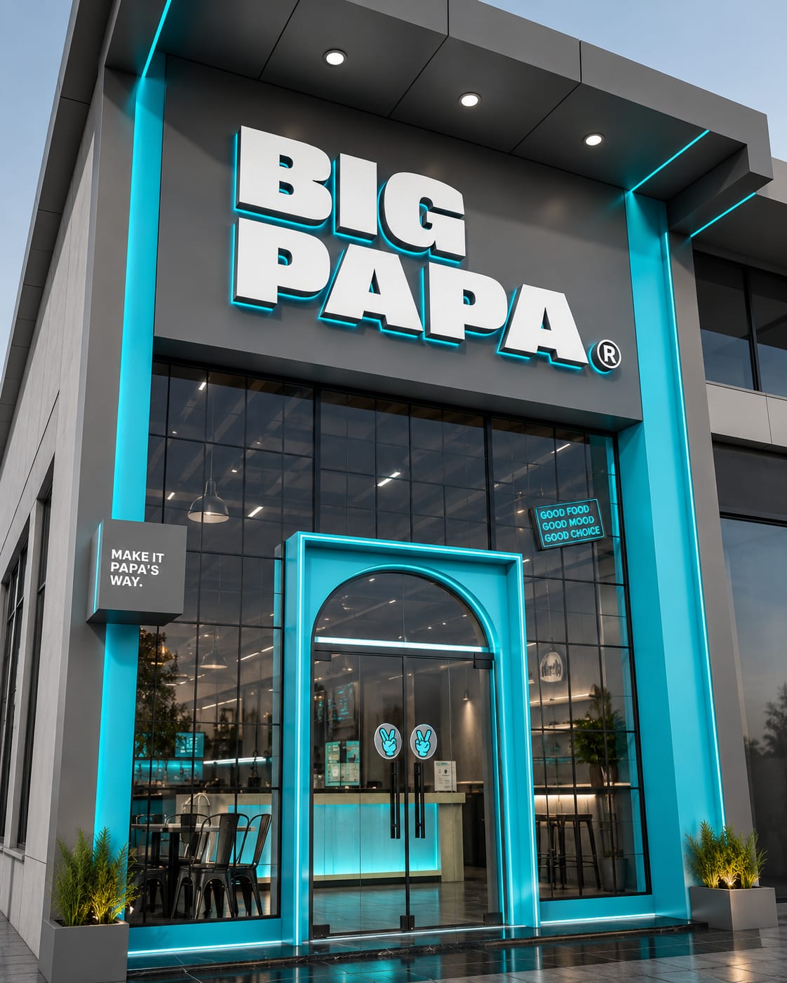 تصميم الوجهات الخارجية 3Dالمطاعم