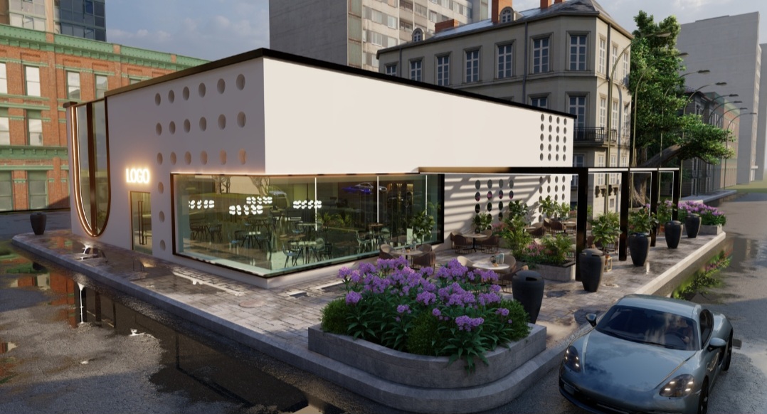 تصميم الوجهات الخارجية 3Dالمطاعم