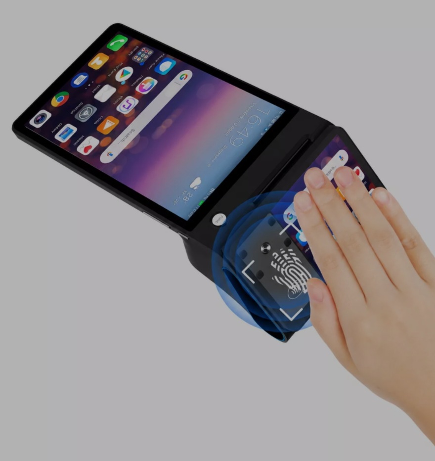 جهاز نقاط البيع المحمول بنظام Android 14 عالي الأمان للتعرف على وريد النخيل مع طابعة حرارية 4G WiFi BT5.0 Z150P 