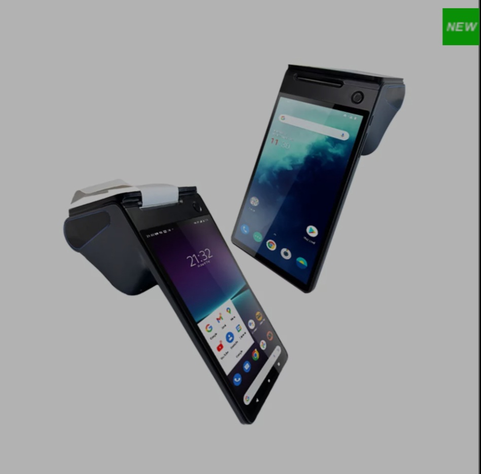 Android 14 شاشة مزدوجة 8 + 2.66 بوصة NFC محطة نقاط البيع المحمولة مع طابعة تذاكر 58 مم قارئ بطاقات بدون تلامس الدفع Z150 