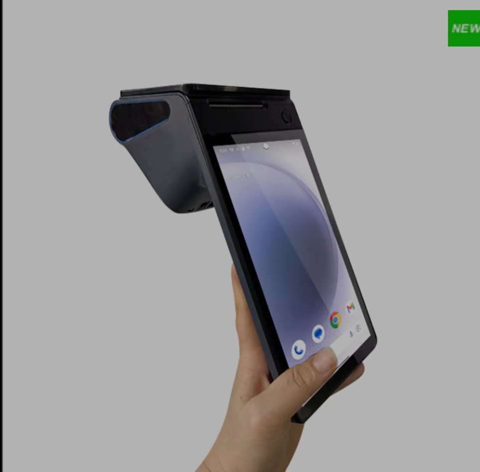 Android 14 شاشة مزدوجة 8 + 2.66 بوصة NFC محطة نقاط البيع المحمولة مع طابعة تذاكر 58 مم قارئ بطاقات بدون تلامس الدفع Z150 