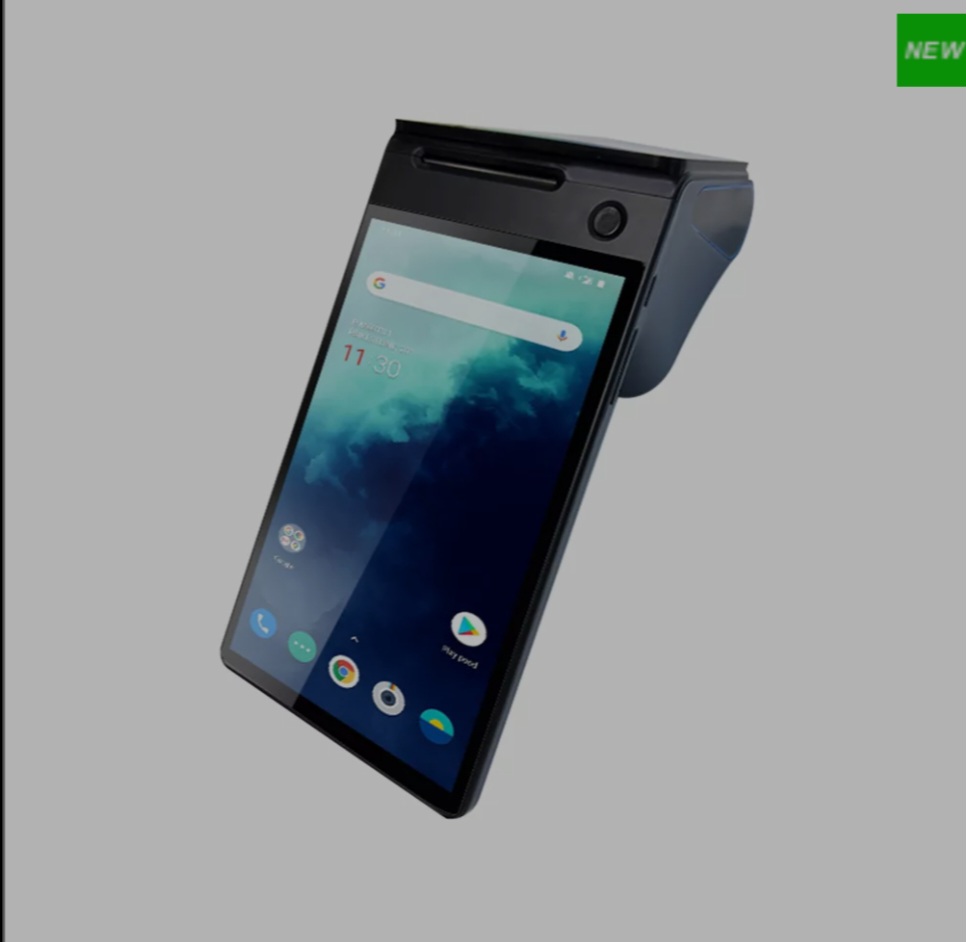 Android 14 شاشة مزدوجة 8 + 2.66 بوصة NFC محطة نقاط البيع المحمولة مع طابعة تذاكر 58 مم قارئ بطاقات بدون تلامس الدفع Z150 