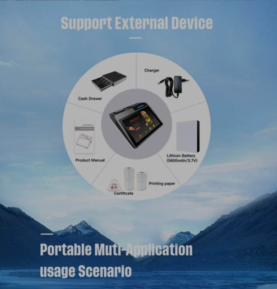 بوصة بأسعار معقولة Android 11 سطح المكتب اللاسلكي الشاشة Smart Pos Screen مع Multi Card Reader HCC-A1180A 