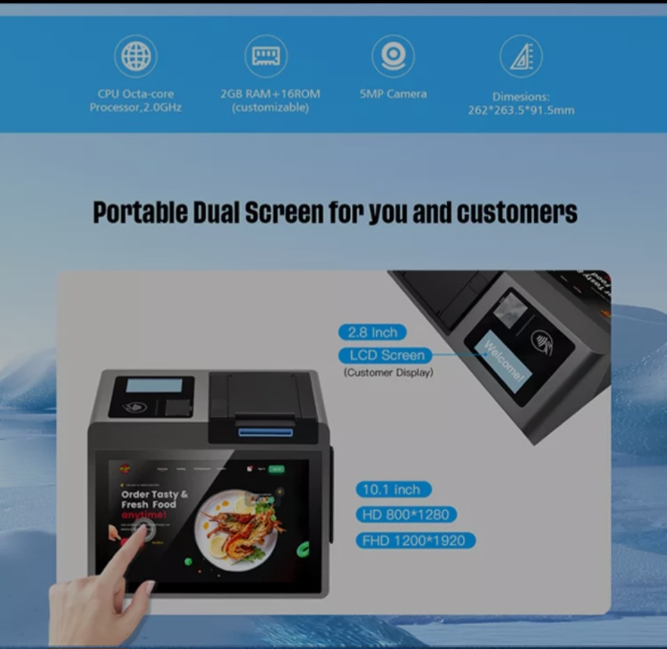 بوصة بأسعار معقولة Android 11 سطح المكتب اللاسلكي الشاشة Smart Pos Screen مع Multi Card Reader HCC-A1180A 